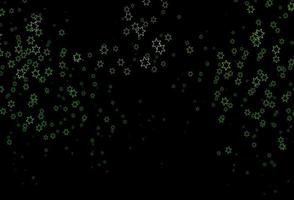 Dark Green vector layout with bright stars.