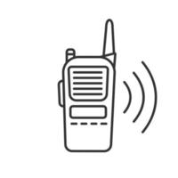 Walkie talkie linear icon. Thin line illustration. Police radio. Contour symbol. Vector isolated outline drawing