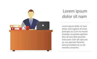 Office worker flat character design. Manager, admin. Programmer. Boss. Vector isolated illustration