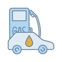 icono de color de la estación de servicio. bomba de gasolina. soporte de gasolina. gasolinera. ilustración vectorial aislada vector