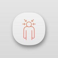 Nervous tension app icon. UI UX user interface. Stress. Psychological pressure. Anxiety. Self condemnation. Emotional stress symptom. Web or mobile application. Vector isolated illustration