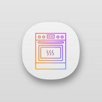 Kitchen stove app icon. Gas range cooker. Cooktop and oven. Kitchen appliance. UI UX user interface. Web or mobile application. Vector isolated illustration