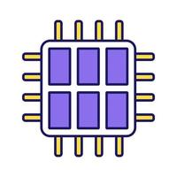 icono de color del procesador de seis núcleos. microprocesador hexa. microchip, chipset. UPC. unidad Central de procesamiento. computadora, procesador de múltiples núcleos de teléfono. circuito integrado. ilustración vectorial aislada vector