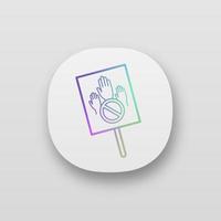 Protest banner app icon. Protest vote. Abstention. Anti-voting. Political or social movement. Political behaviour. UI UX user interface. Web or mobile application. Vector isolated illustration