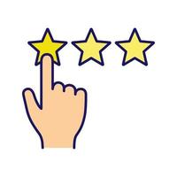 Low rating color icon. Negative feedback. Client review. Rating scale click. Ranking. Isolated vector illustration
