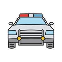Police car color icon. Isolated vector illustration