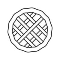 Pie linear icon. Thin line illustration. Contour symbol. Vector isolated outline drawing