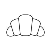 Croissant linear icon. Thin line illustration. Crescent roll. Contour symbol. Vector isolated outline drawing