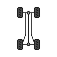 Car chassis frame color icon. Isolated vector illustration