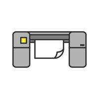 Large format printer color icon. Printing machine. Isolated vector illustration