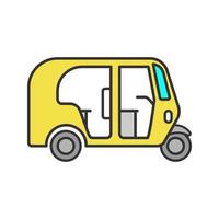 Auto rickshaw color icon. Tuk tuk. Isolated vector illustration