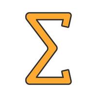 Summation color icon. Sum or total math symbol. Isolated vector illustration