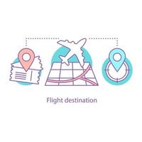 Flight destination concept icon. Airport idea thin line illustration. Airline flight. Vector isolated outline drawing