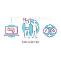 Sports betting concept icon. Boxing tournament idea thin line illustration. Online betting. Vector isolated outline drawing