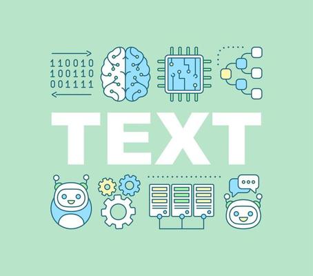 AI word concepts banner. Artificial intelligence. IT technology. Isolated lettering typography idea with linear icons. Chatbot. Vector outline illustration