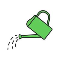 Watering can color icon. Plant care. Isolated vector illustration