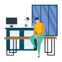 Trendy Workplace Concepts vector