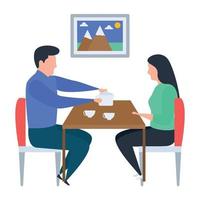 Couple Drinking Tea vector