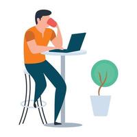 Trendy Workplace Concepts vector