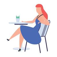 Girl Sitting Concepts vector