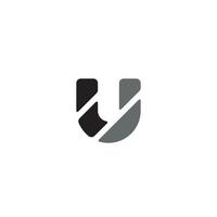 Sliced Letter U logo or icon design vector