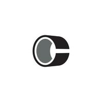 Letter C and PVC Pipe logo or icon design vector