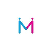 Letter M and People logo or icon design vector