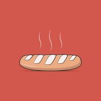 Sliced Bread cartoon style icon illustration vector