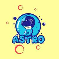 Ilustración de vector de diseño de camiseta de mascota astro