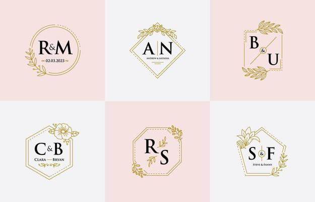 Set of Elegant Monogram Wedding