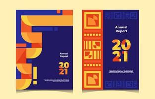 Flat Design Geometric Annual Report Template vector