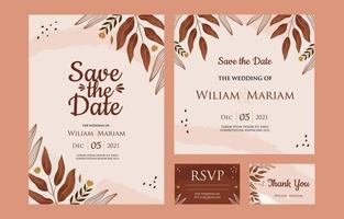 hermosa invitación de boda floral vector