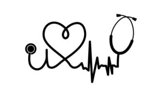 Stethoscope heart digital cut file, Nurse Life Vector and Clip Art