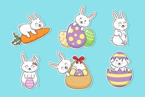 Rabbit Easter Sticker Concept vector