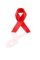 Aids Awareness Red Ribbon on white background. photo