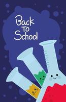 back to school kawaii science vector