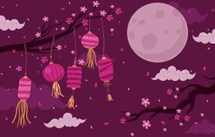 Chinese New Year Lantern Background vector