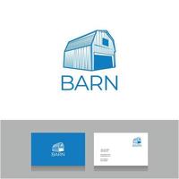 Barn logo with business card template. Vector Graphic design elements editable for company