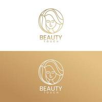 Logotipo de cabeza de mujer hermosa de lujo adecuado para empresa o salón de belleza o cosmética vector