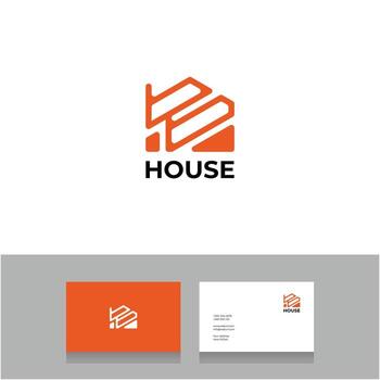 initials b and b that make up the house with business card template. Vector Graphic design elements editable for company