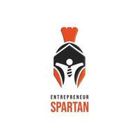 Spartan knight symbol and entrepreneur icon in negative space vector