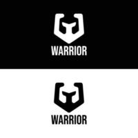 Logo with a combination of the shield symbol, the letter W and also the spartan knight vector