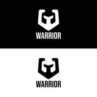 Logo with a combination of the shield symbol, the letter W and also the spartan knight vector