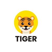 cute tiger logo suitable for toy company vector