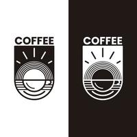 Logo emblem for coffee or cafe business vector