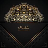 Mandala background with luxurious abstract pattern in golden gradient vector