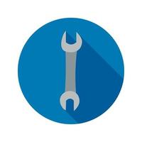 Flat Wrench Circle Icon vector