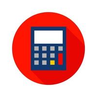 Flat Calculator Circle Icon vector