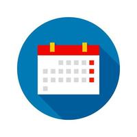 Flat Calendar Circle Icon vector