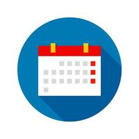 icono de círculo de calendario plano vector